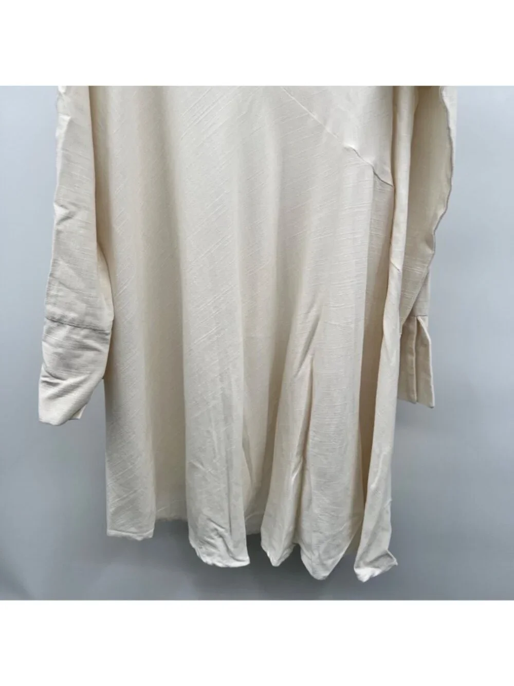 Free People Womens Shift Dress Long Cold Shoulder Sleeve Cream Size Large
